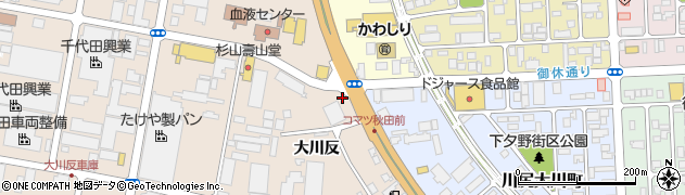 秋田県秋田市川尻町（中島）周辺の地図