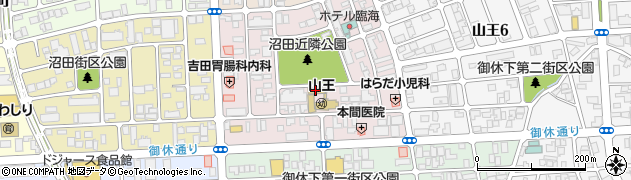 秋田県秋田市山王中園町周辺の地図