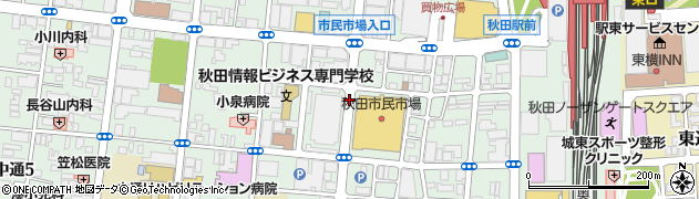 秋田県秋田市中通4丁目周辺の地図