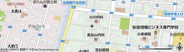 秋田県秋田市中通3丁目周辺の地図