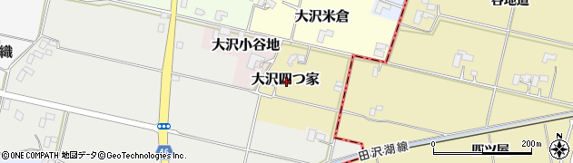岩手県滝沢市大沢四つ家周辺の地図