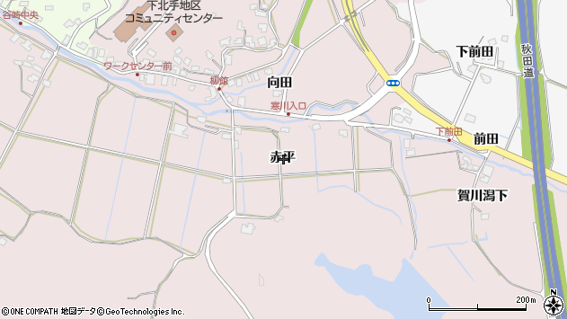〒010-0052 秋田県秋田市下北手柳館の地図