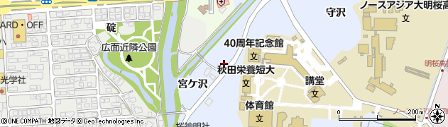 秋田県秋田市下北手桜宮ケ沢周辺の地図