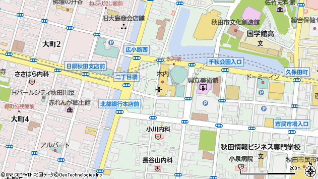 〒010-0001 秋田県秋田市中通の地図