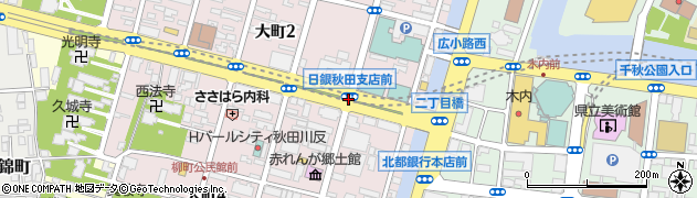 日銀秋田支店前周辺の地図
