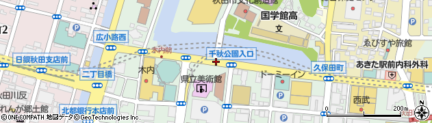 千秋公園入口周辺の地図