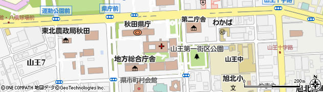 秋田県庁記者クラブ　司法記者クラブ・県警周辺の地図