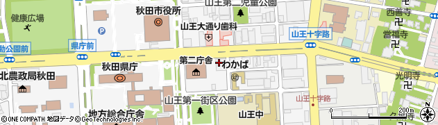秋田労働局第二庁舎　職業安定部・地方訓練受講者支援室周辺の地図