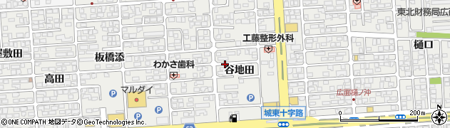 秋田県秋田市広面谷地田周辺の地図