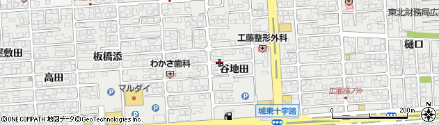 秋田県秋田市広面（谷地田）周辺の地図