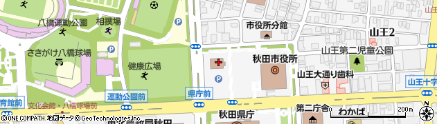 秋田市役所福祉保健部　介護保険課・企画・給付担当・施設管理担当周辺の地図