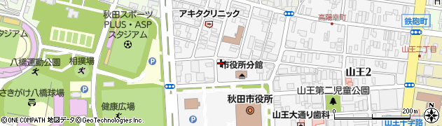 秋田チケット山王店周辺の地図