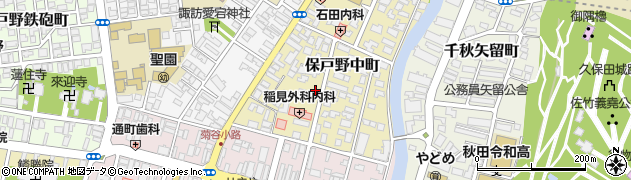 秋田県秋田市保戸野中町1-38周辺の地図