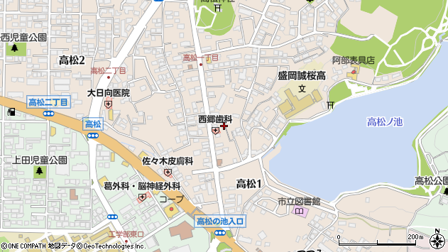 〒020-0114 岩手県盛岡市高松の地図