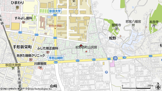 〒010-0854 秋田県秋田市手形山崎町の地図