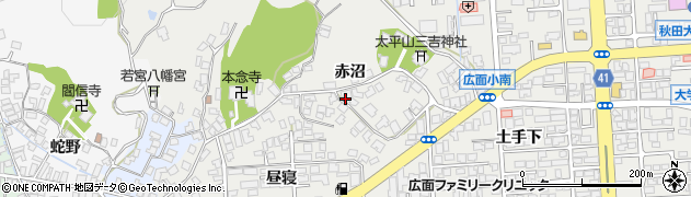 秋田県秋田市広面（赤沼）周辺の地図