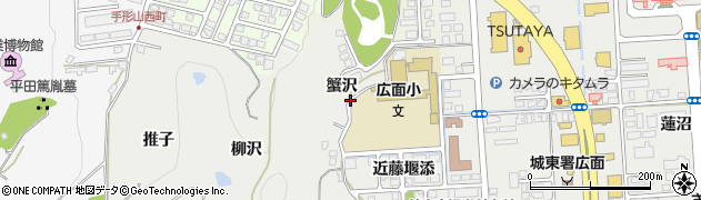 秋田県秋田市広面蟹沢周辺の地図