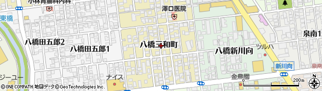 秋田県秋田市八橋三和町周辺の地図