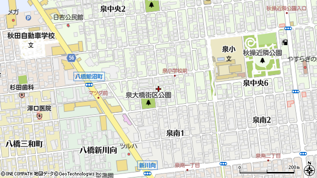 〒010-0917 秋田県秋田市泉中央の地図