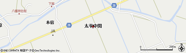 秋田県秋田市太平中関周辺の地図