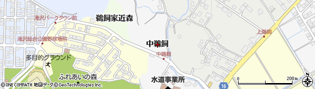 岩手県滝沢市中鵜飼周辺の地図
