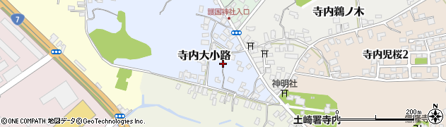 秋田県秋田市寺内大小路周辺の地図