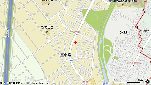 〒020-0634 岩手県滝沢市室小路の地図