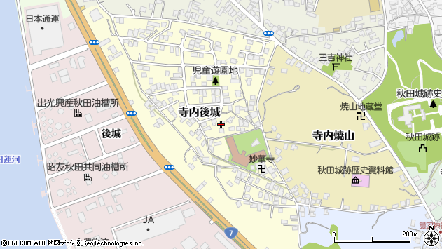 〒011-0906 秋田県秋田市寺内後城の地図