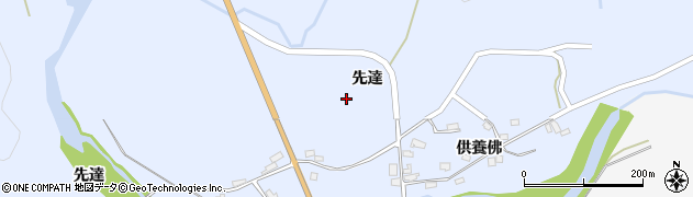 秋田県仙北市田沢湖田沢（先達）周辺の地図