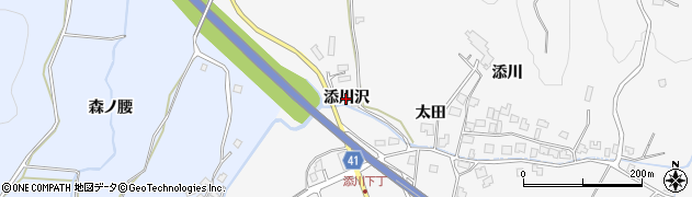 秋田県秋田市添川（添川沢）周辺の地図