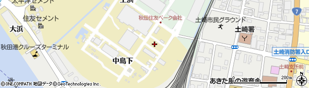 秋田県秋田市土崎港相染町中島下周辺の地図