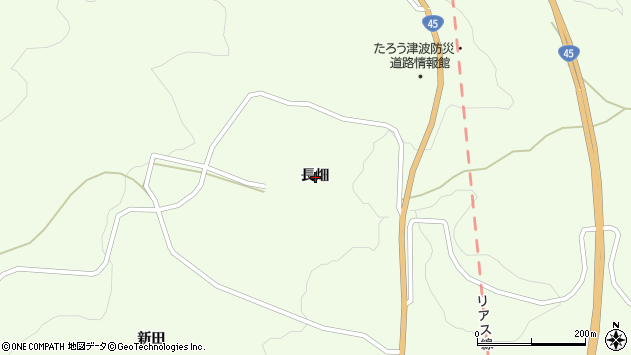 〒027-0363 岩手県宮古市田老長畑の地図