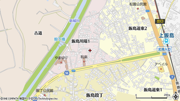 〒011-0912 秋田県秋田市飯島川端の地図