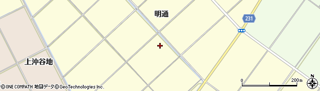 秋田県秋田市下新城岩城明通周辺の地図