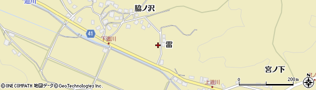 秋田県秋田市上新城道川（雷）周辺の地図