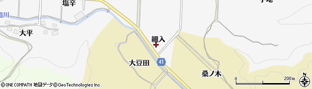 秋田県秋田市上新城五十丁細入周辺の地図