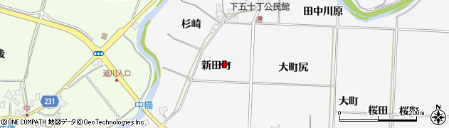 秋田県秋田市上新城五十丁（新田町）周辺の地図