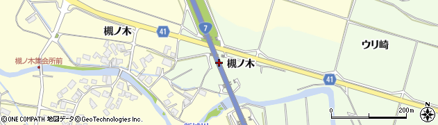 秋田県秋田市上新城中（槻ノ木）周辺の地図