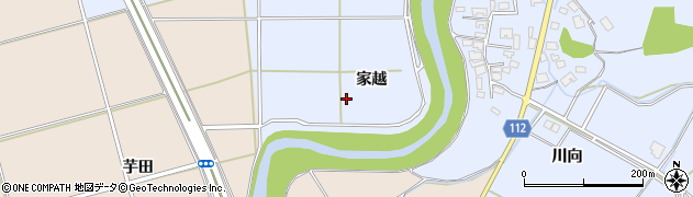 秋田県秋田市下新城笠岡家越周辺の地図