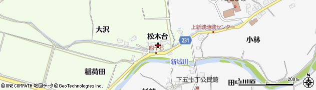 秋田県秋田市上新城中（松木台）周辺の地図