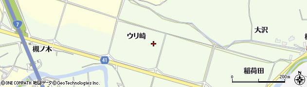 秋田県秋田市上新城中（ウリ崎）周辺の地図