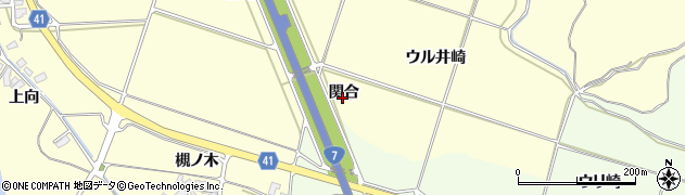 秋田県秋田市下新城岩城関合周辺の地図