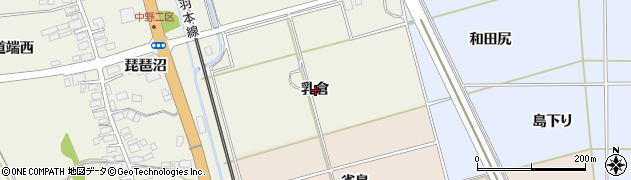 秋田県秋田市下新城中野乳倉周辺の地図