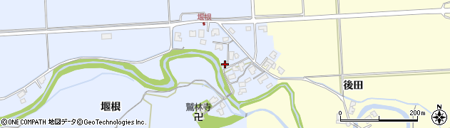 秋田県秋田市下新城笠岡堰根14周辺の地図