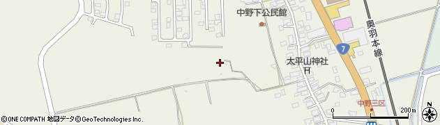 秋田県秋田市下新城中野周辺の地図