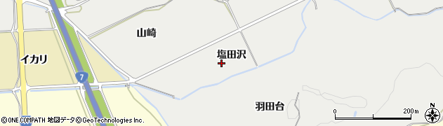 秋田県秋田市下新城小友（塩田沢）周辺の地図