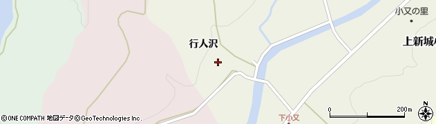秋田県秋田市上新城小又（行人沢）周辺の地図