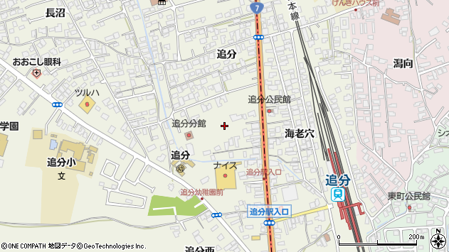 〒010-0101 秋田県潟上市天王追分の地図