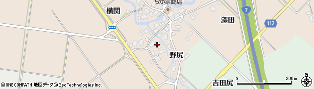 秋田県秋田市金足片田横関周辺の地図
