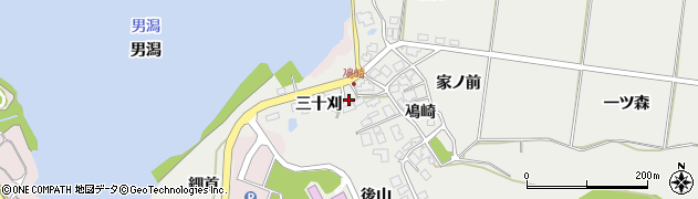 秋田県秋田市金足鳰崎（三十刈）周辺の地図